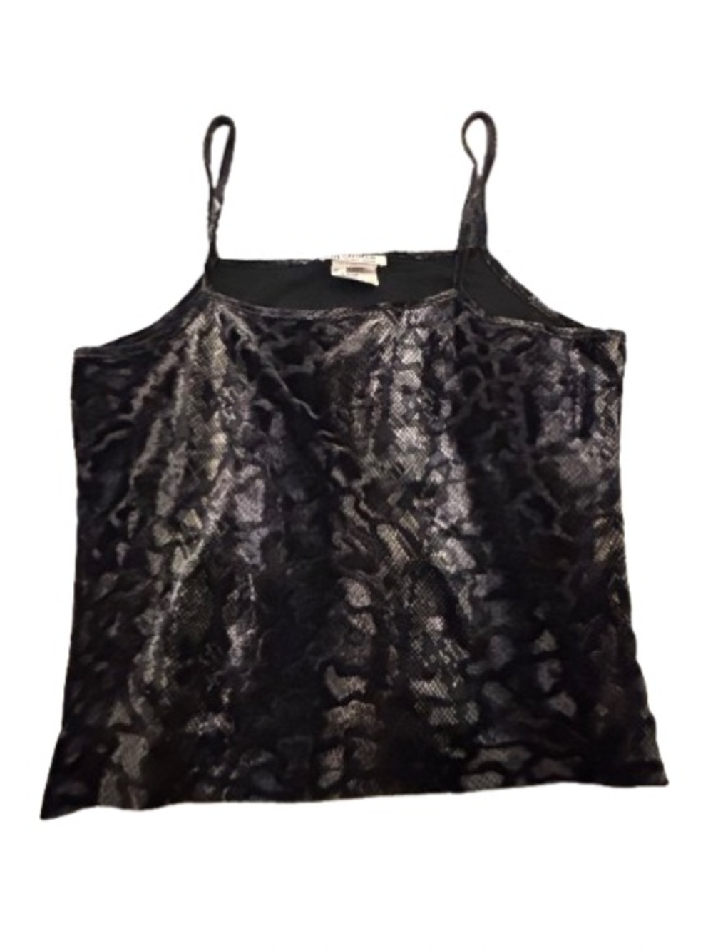 M.STUDIO Y2K Black Metallic Cheetah Print Tank Top